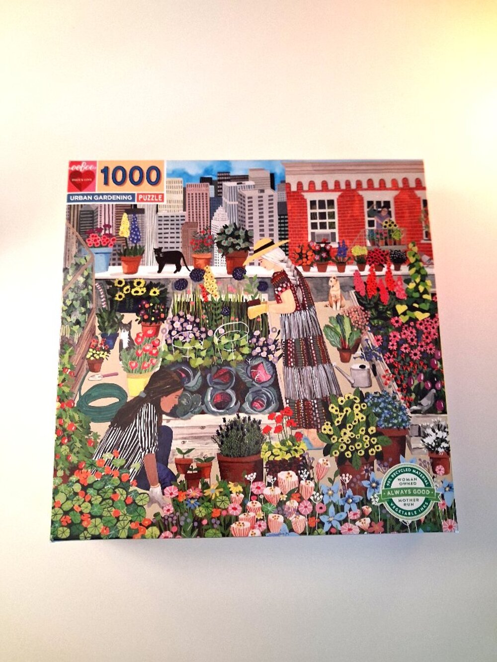 EEboo 1000 piece puzzle Urban Gardening 23x23 inches complete